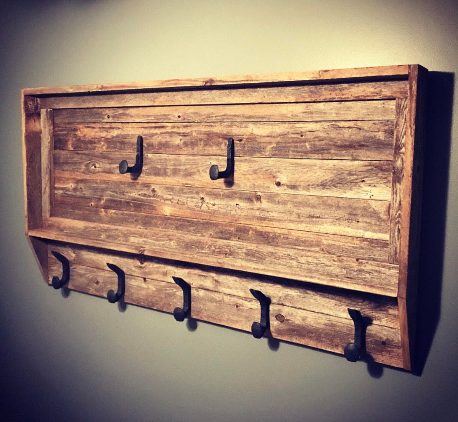Rustic Gun Rack Coat Rack Hat Rack Reclaimed Wood Railroad Etsy
