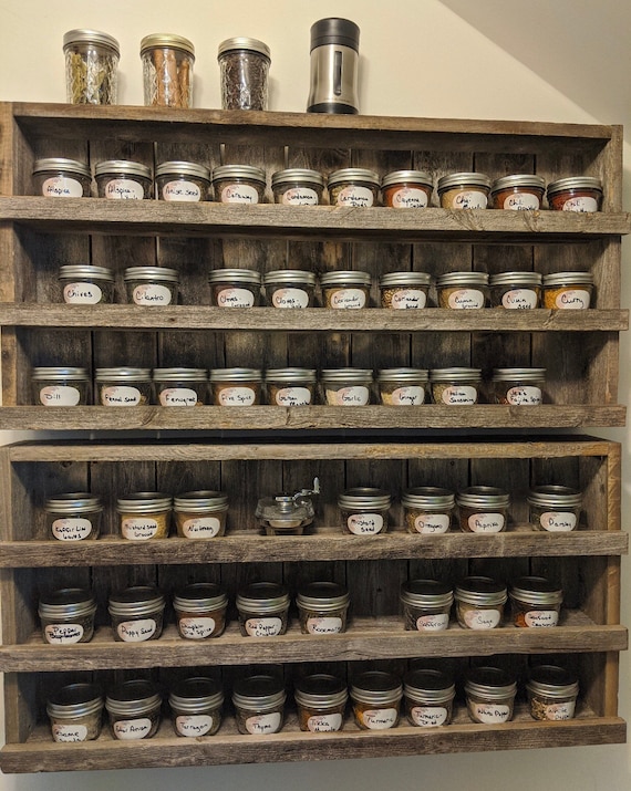 Handmade Rustic Wooden Spice Rack Kitchen Storage (Wall Mountable On  Request)