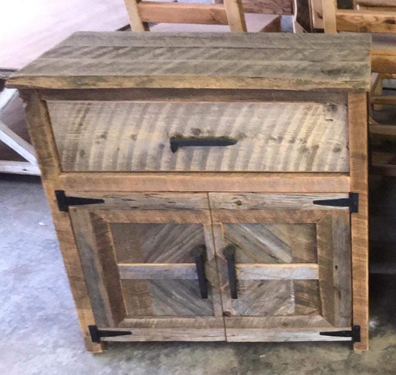 Reclaimed Rustic Barnwood Nightstand Nightstands Reclaimed Etsy
