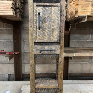 Reclaimed Rustic Barnwood Tall Cabinet Vanity, Reclaimed Barnwood Stationary, Reclaimed Primitive Farmhouse Rustic Bathroom  Cabinet Vanity