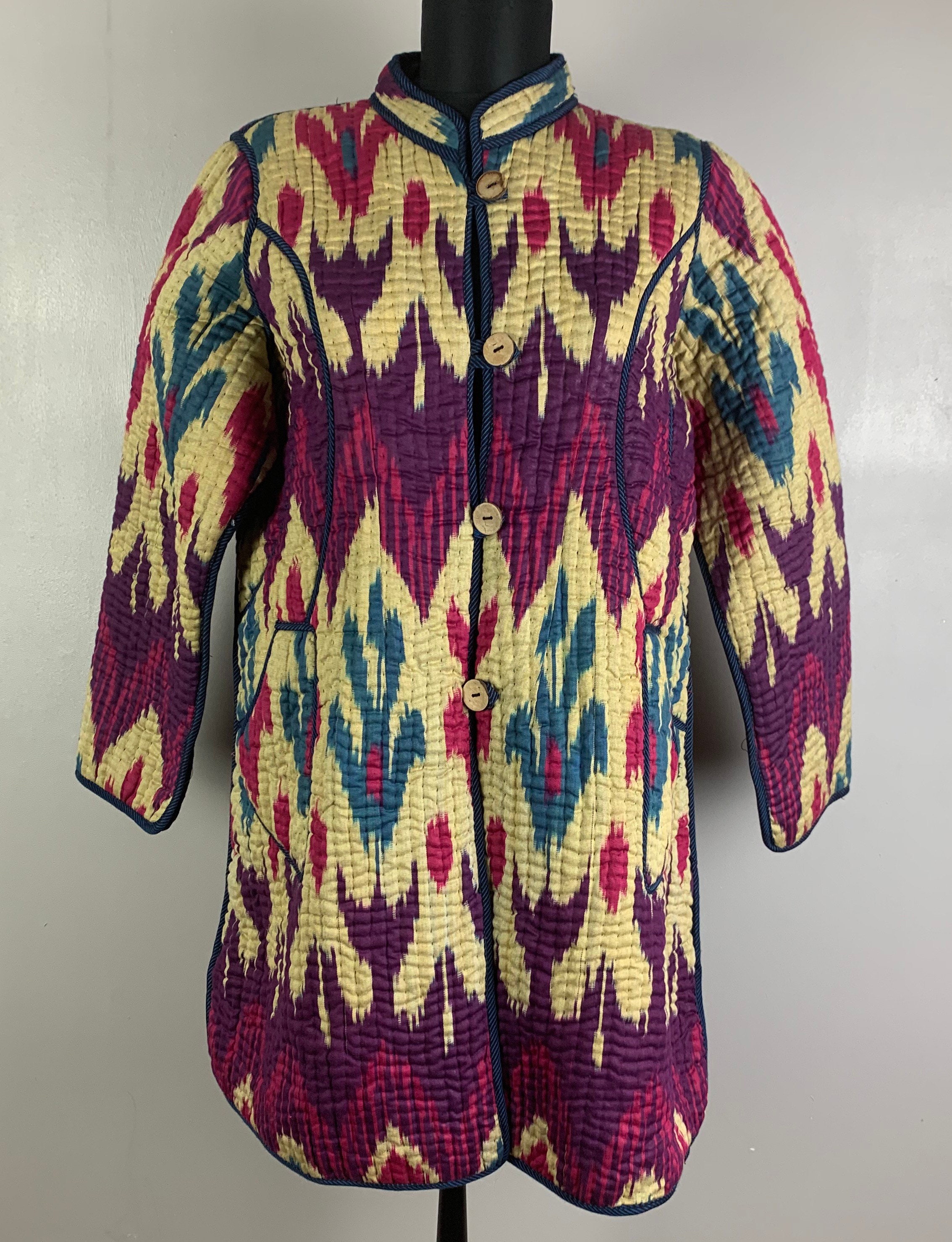 Ikat Chapan / Ikat Robe Bohemian Robe /IKAT Kimono / Ikat - Etsy UK