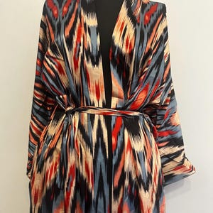 Ikat Kimono Robe: Boho Jacke, traditioneller Kaftan