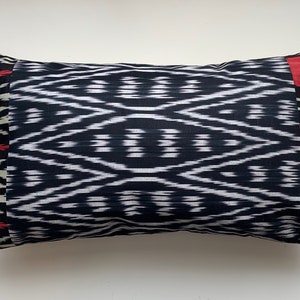 Free UK Delivery - Abstract Cotton Ikat Cushion Cover, Soft Black and Grey colours, Cotton Ikat Cushion, Ikat London, Ikat UK,