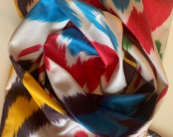 Cotton IKAT Fabric: Colorful Upholstery Fabric by Meter