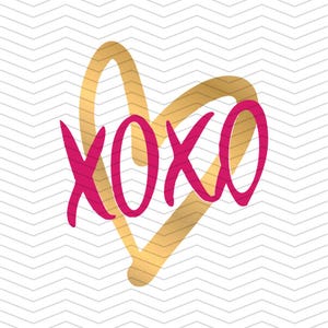 Valentine&#39;s Day PNG Digital File - Cute XOXO Heart Instant Download