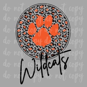 Wildcats School Mascot PNG Digital Design