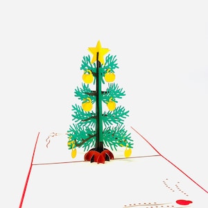 Biglietto di Natale pop-up fatto a mano 3D con albero di Natale