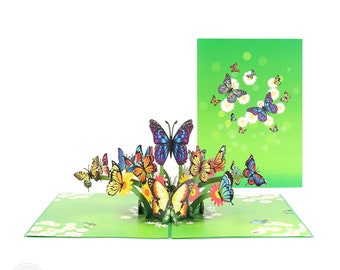 Butterfly Meadow Menagerie 3D Hademade Greetings Card