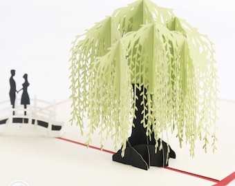 Couple On Bridge By Willow Tree Handmade 3D Card