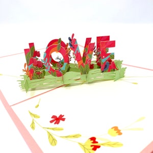 Carte pop-up 3D faite main Love Meadow