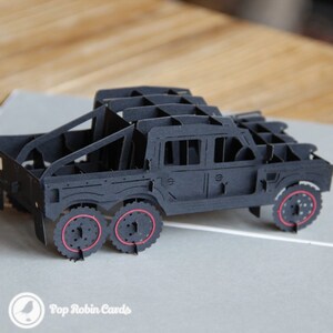 Cartão Pop Up 3D Feito à Mão para Pick Up Truck