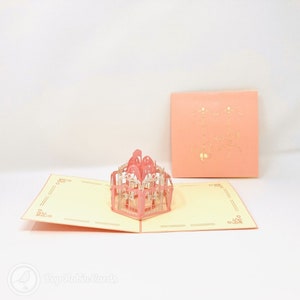 Cartão Pop Up Feito à Mão Pretty Merry Go Round 3D