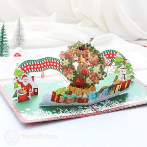 Bright Cheery Christmas Scenery 3D Pop Up Christmas Card