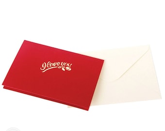 Tarjeta emergente 3D hecha a mano con corazón romántico