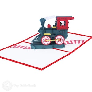 Santa Christmas Train 3D Pop Up Christmas Card