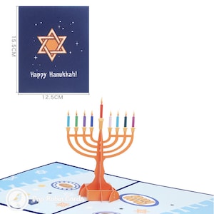 Carte pop-up 3D Hanoucca Menorah