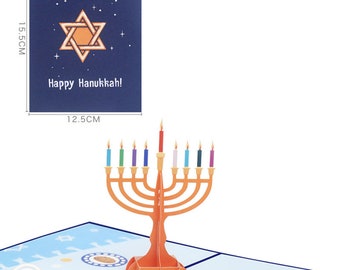 Hanukkah Menorah 3D Pop Up Card