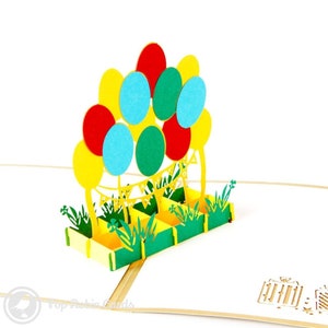Colourful Balloons Handmade 3D Pop Up Birthday Card
