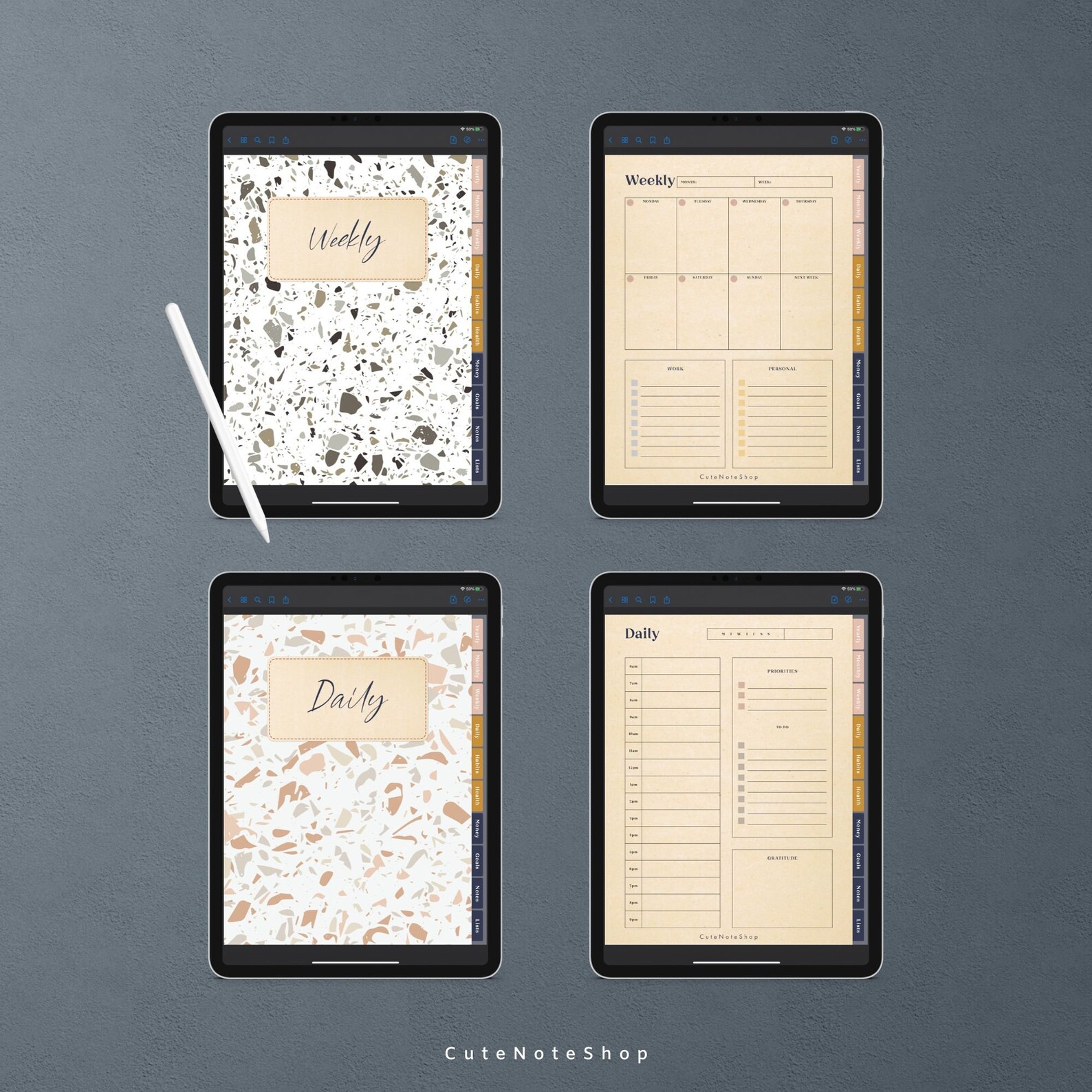 Unique Monthly IPad Planner Digital PDF Life Planner Etsy