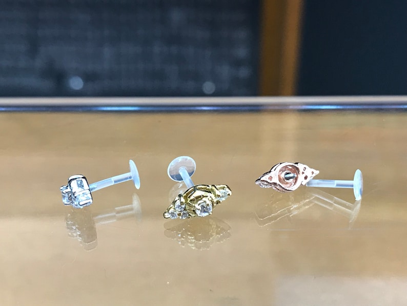18g 16g Elegant bio flexible surgical steel internally helix,tragus,conch,upper lobe and forward helix ear piercing stud