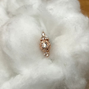 18g / 16g Elegante bio flexible / acero quirúrgico internamente hélice, trago, caracol, lóbulo superior y perno perforante de la oreja de la hélice delantera