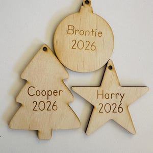 Personalised wooden Christmas ornament 2025