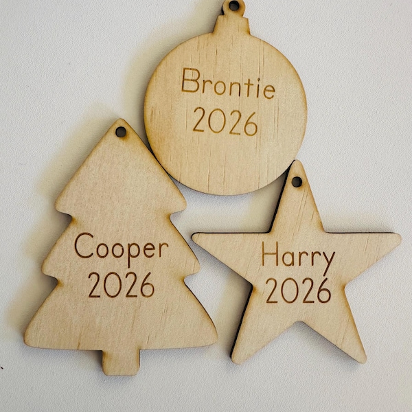 Personalised wooden Christmas ornament 2025