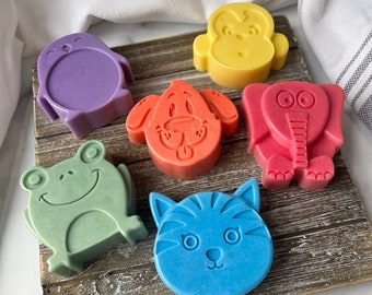 Animal Soaps, soap for kids, kids bath gift, animal gift soap, animal birthday favors, cute soap for kids, baby shower favors