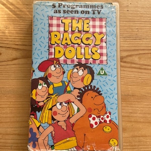 Vintage The Raggy Dolls VHS video tape 5 episodes video tape 90s toy cartoon