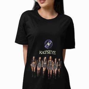Katseye Logo Group Picture T-Shirt | K-Pop Band Tee for Teens & Adults | Katseye Concert Outfit | Unique Katseye Merch Gift