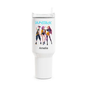 Gobelet Huntrix personnalisé, Chasseurs de démons Kpop, Cadeau prénom personnalisé, Préados et ados | Bouteille d&#39;eau Kpop | Cadeau d&#39;anniversaire pour la rentrée des classes