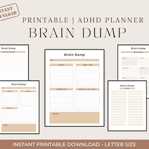 ADHD Brain Dump Printable, ADHD Planner, To Do List Template, Planner, Task List, To Do List, ADHD Daily Planner