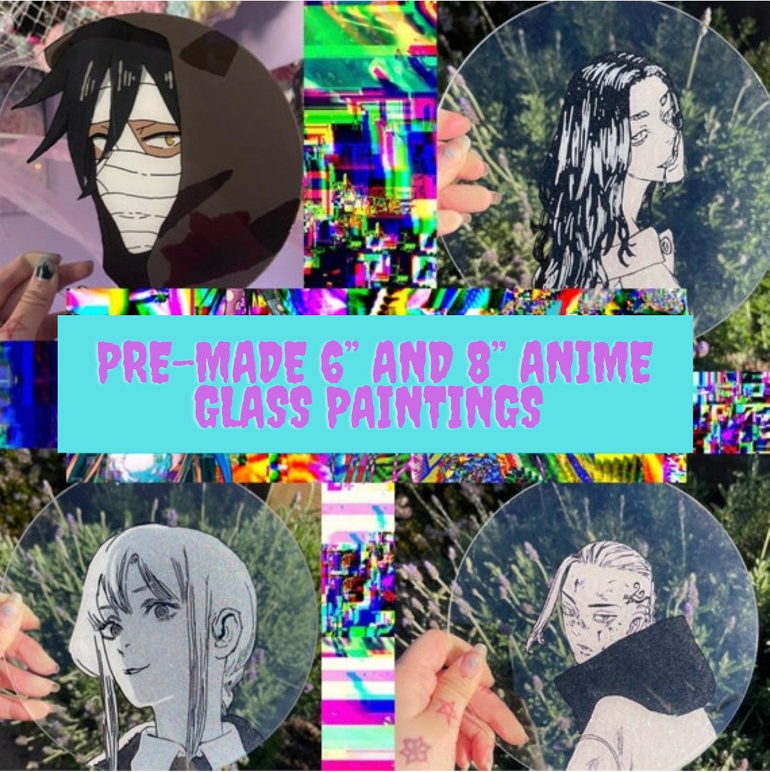 PREMADE Anime Glass Painting 8 and 6 Diameter Etsy