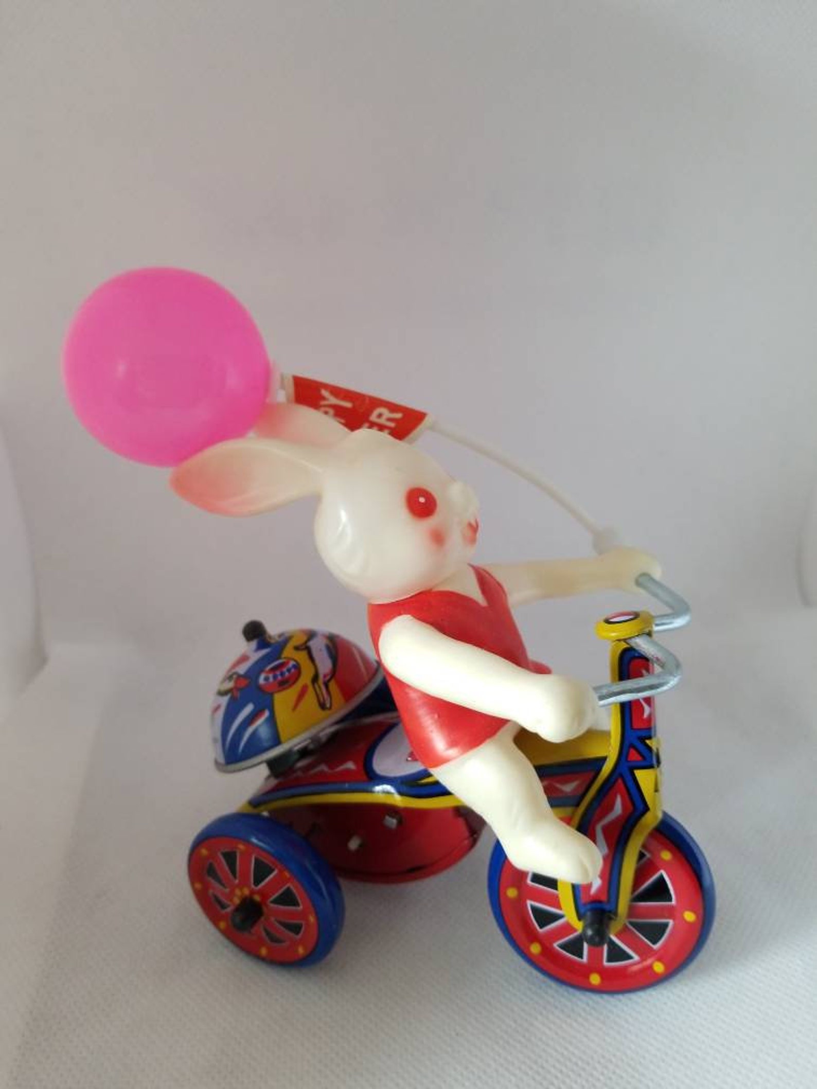 Vintage Mechanical Bunny Happy Easter Tricycle W/box Works Etsy