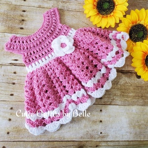 Modèle de robe de bébé au crochet, modèle de crochet presque gratuit, modèle de robe de bébé nouveau-né, modèle de robe de bébé uniquement, modèle, téléchargement immédiat image 1