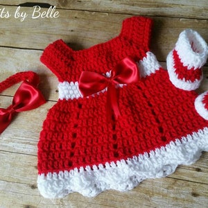 Baby Dress, Take Home Baby Outfit, Coming Home Dress, Infant Outfits, Crochet Newborn Outfit, Photo Prop Outfit, Infant Christmas, Red Pink