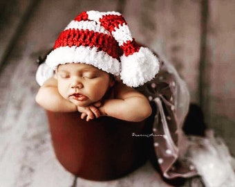 Crochet Baby Santa Hat: Newborn Christmas Photo Prop