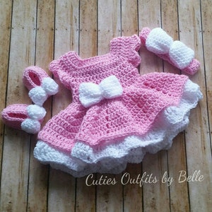 Crochet Baby Dress, Take Home Baby Outfit, Coming Home Dress, Infant Outfits, Crochet Newborn Outfit, Photo Prop Outfit, Infant Hot Pink