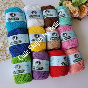 Hilaza Mercerizada La Abuela No. 6, Hilaza  100% Algodon Mercerizado, Omega Hilaza Suave, Hilaza Crochet Abuela de 70grs, Hilaza, Cotton