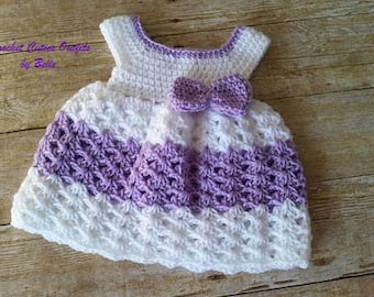 Crochet Baby Dress Pattern, White Crochet Pattern, Newborn Baby Dress Pattern, Baby Dress Pattern Only, Crochet Pattern, Instant Download