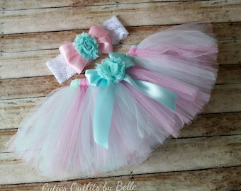 1st Birthday Tutu Outfit: Baby Girl Cake Smash, Custom Tutu (0-2t)