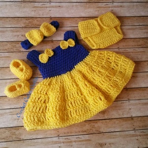 Crochet Baby Outfit Set, Take Home Baby Outfit, Coming Home Dress, Baby Dress, Crochet Newborn Outfit, Photo Prop Outfit Infant Photo Prop