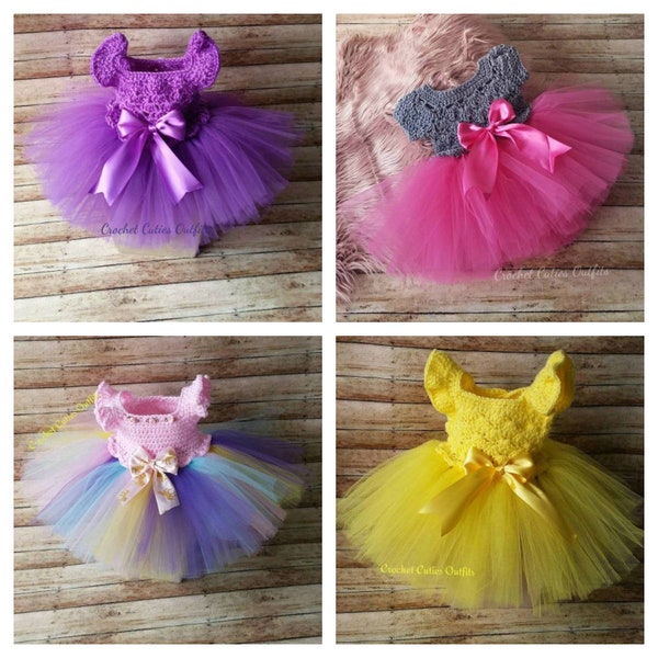 Tutu E Copricapo Fiore Per Neonato - Set Per Foto E Fotografia In Rosa - Foto 7