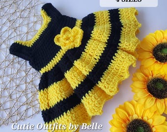 Patrón de vestido de crochet para niña (3-6 meses, 6-9 meses, 9-12 meses), patrón de crochet casi gratis, descarga instantánea
