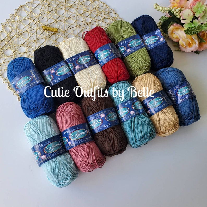 Cotton Sinfonia Yarn, Soft Cotton Yarn, Sport Weight Knitting Yarn, Crochet Cotton Yarn, Sportweight Lightweight, Luxury Yarn, Hilazas image 1