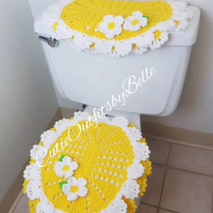 Toilet Seat Cover, Lid Cover for Toilet Seat, Decor Cover for Bathroom,Handmade Toilet  Tank Cover, Crocheted Lid Cover, Crochet Tank Cover