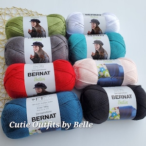 Bernat Satin Yarn, Worsted Acrylic Yarn, Multiple Color Options