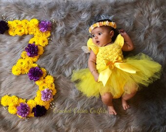 Yellow Baby Dress, Crochet Baby Dress, Newborn Tutu Outfit, Baby Photo Prop, Newborn Tutu Outfit, Newborn Girl Photo Outfit Clothes, Vestido