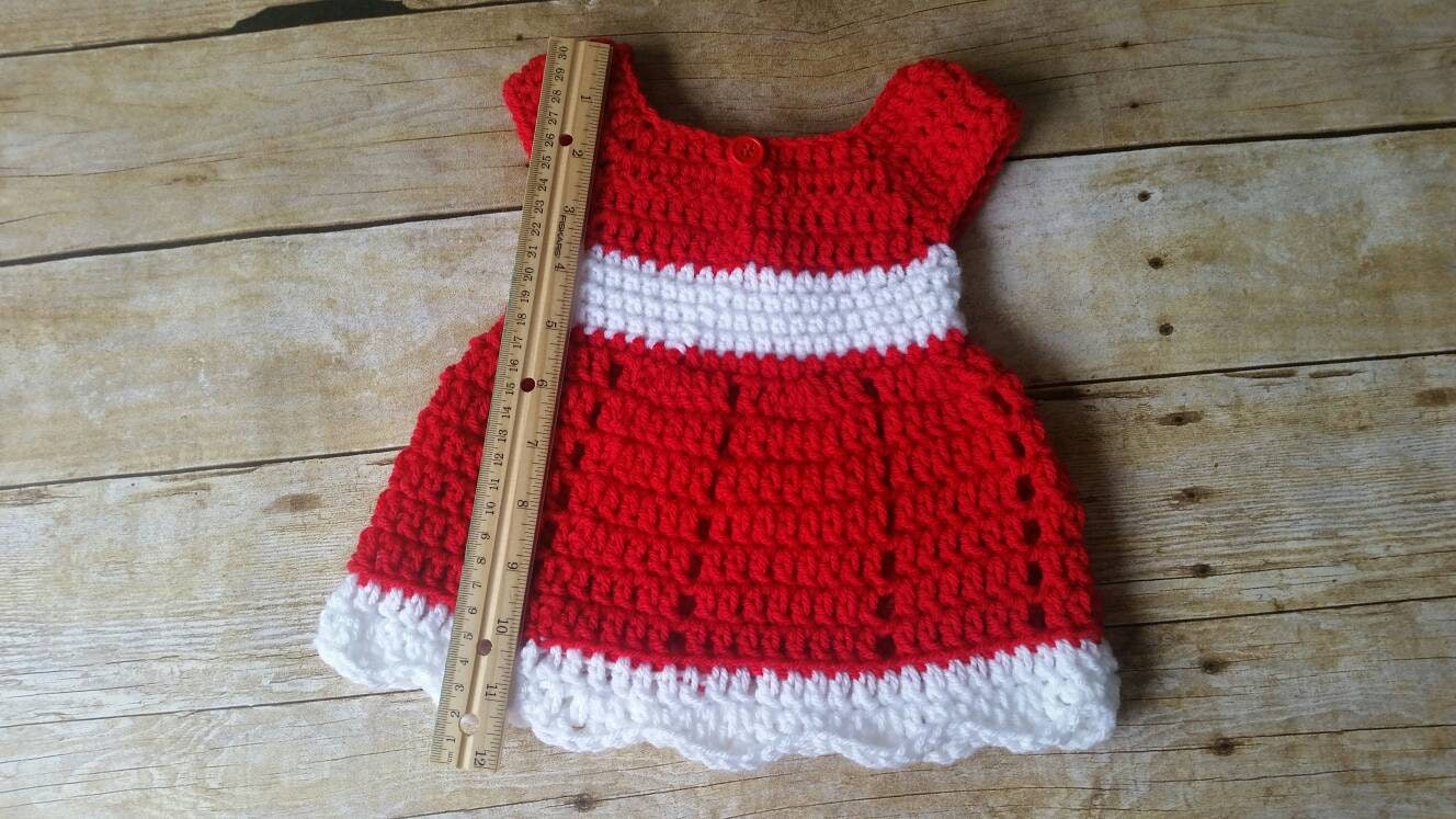 crochet newborn christmas dress How to Crochet a Christmas baby dress step by step DIY baby dress