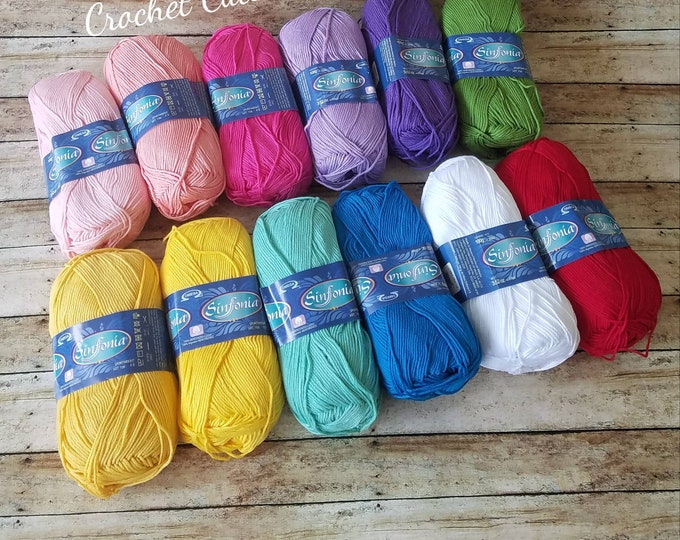 Lot Cotton Sinfonia Yarn, 100 Cotton Yarn, Dk Yarn, Knitting Yarn, Crochet Cotton Yarn, Crochet